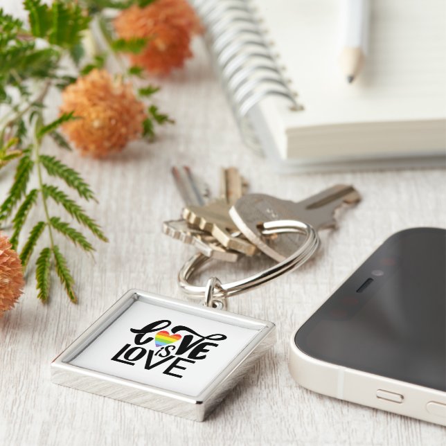Pride Love is Love Keychain (Side)
