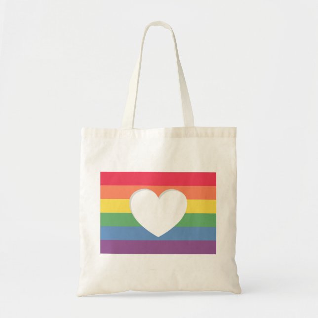 Pride Love is love rainbow coloured Tote Bag (Front)