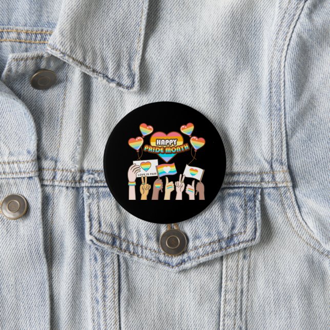 Pride love. Love is fair. Pride month.           7.5 Cm Round Badge (In Situ)