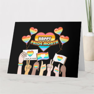 Pride love. Love is fair. Pride month. Card