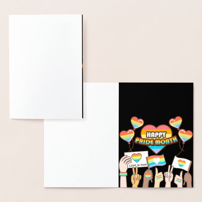 Pride love. Love is fair. Pride month.   Foil Card (Display)