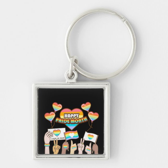 Pride love. Love is fair. Pride month.       Key Ring (Front)