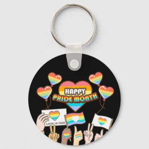Pride love. Love is fair. Pride month. Key Ring