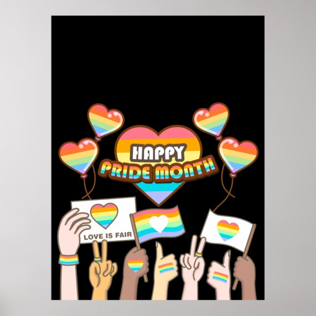 Pride love. Love is fair. Pride month.    Poster (Front)