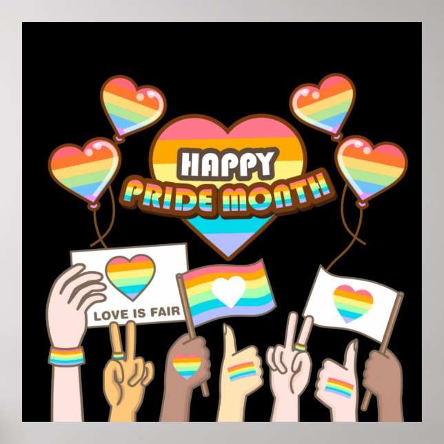 Pride love. Love is fair. Pride month. Poster (Front)