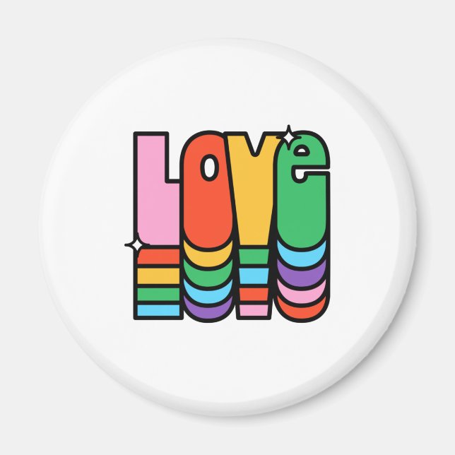 Pride- love rainbow colour. love is love.          magnet (Front)