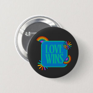 Pride- love wins. Gay rainbow lgbtq 6 Cm Round Badge