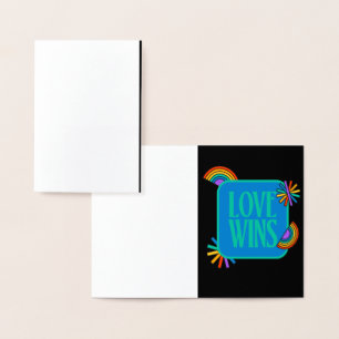Pride- love wins. Gay rainbow lgbtq Foil Card