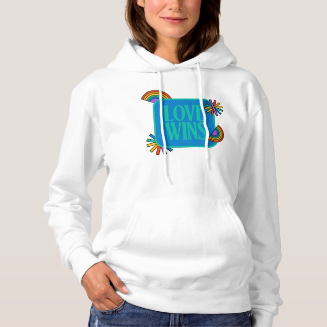 Pride- love wins. Gay rainbow lgbtq       Hoodie (Front)