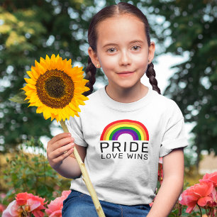 Pride Love Wins Rainbow Arch Kids T-Shirt