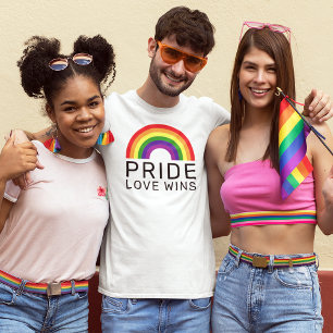 Pride Love Wins Rainbow Mens White T-Shirt