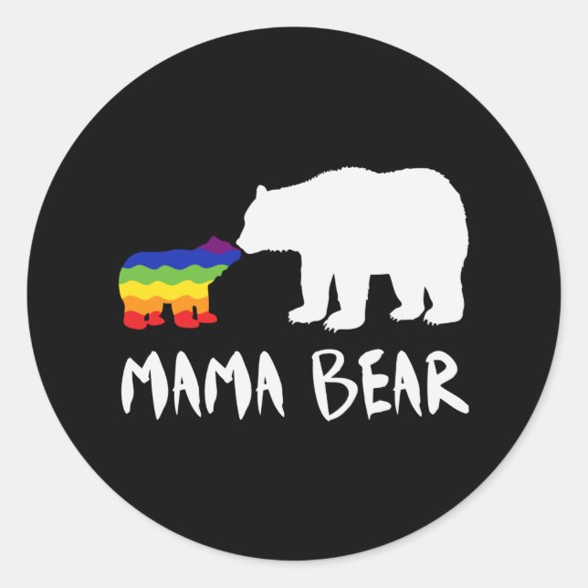 Pride Mama Bear Classic Round Sticker (Front)