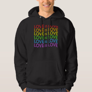 Pride March Rainbow Lgbt Equality Love Is Love Gay Hoodie