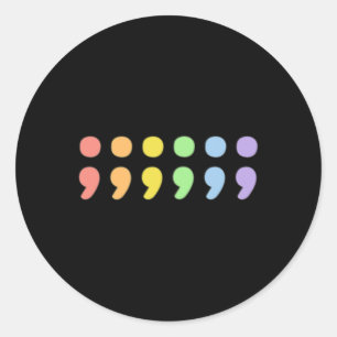 Pride Mental Health Semicolon Lgbtqia+ Lgbt Pastel Classic Round Sticker