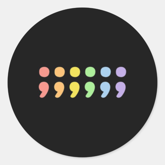 Pride Mental Health Semicolon Lgbtqia+ Lgbt Pastel Classic Round Sticker (Front)