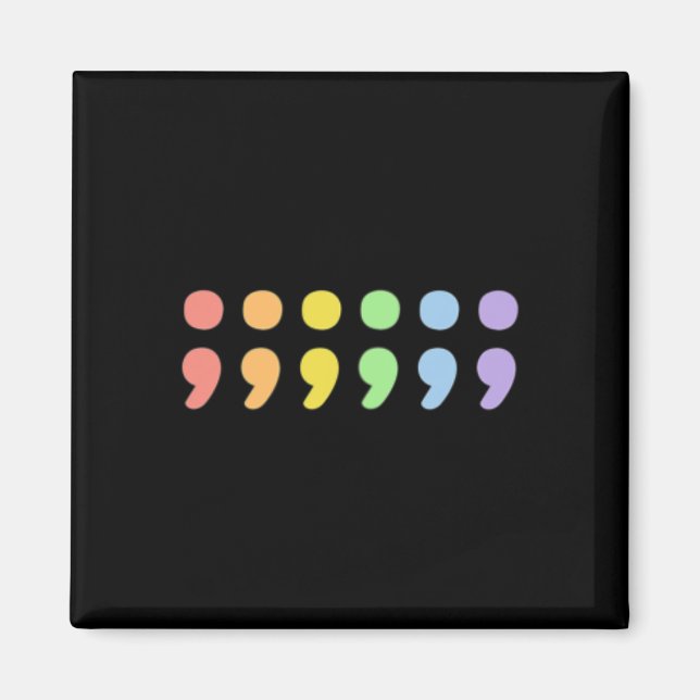 Pride Mental Health Semicolon Lgbtqia+ Lgbt Pastel Magnet (Front)