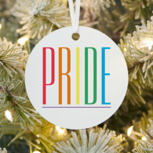 PRIDE Metal Circle Ornament