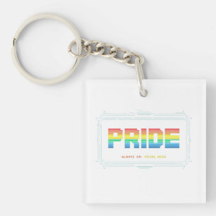 PRIDE Mode: Always On – Rainbow Tech Pride Design Key Ring