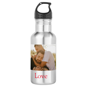 Pride month add gay couple photo name love LQBTQ 532 Ml Water Bottle