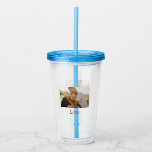 Pride month add gay couple photo name love LQBTQ Acrylic Tumbler