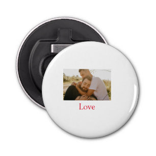 Pride month add gay couple photo name love LQBTQ  Bottle Opener