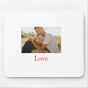 Pride month add gay couple photo name love LQBTQ  Mouse Pad