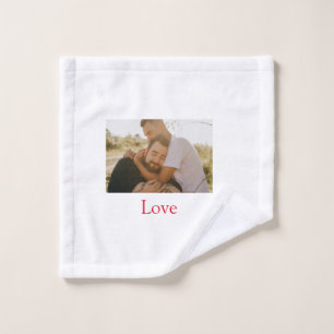 Pride month add gay couple photo name love LQBTQ Wash Cloth