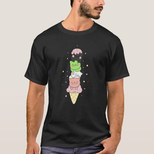 Pride Month Cat Kitten Idemromantic Flag Lgbt T-Shirt (Front)