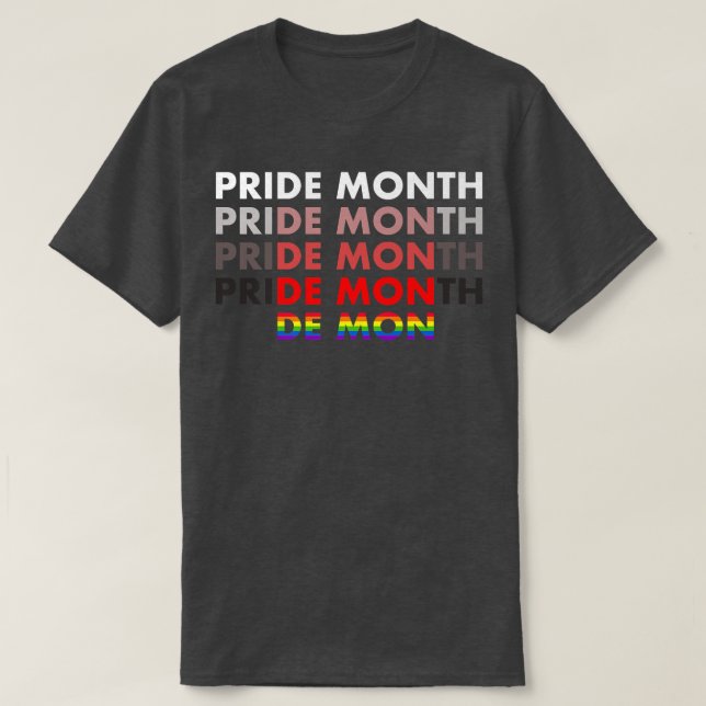 Pride Month Demon  Funny Sarcastic Proud Rainbow F T-Shirt (Design Front)