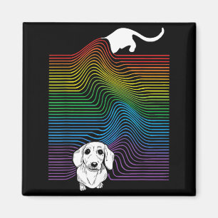 Pride Month Funny Dachshund Dog Lgbtq Rainbow Flag Magnet
