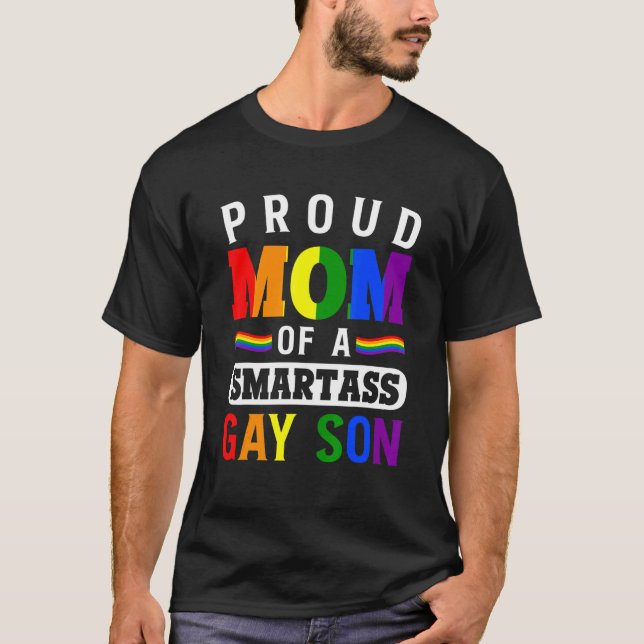 Pride Month Lgbt Flag Gay Proud Mum Of A Smartass  T-Shirt (Front)