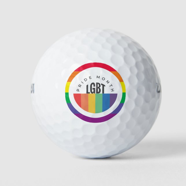Pride  month  LGBT with rainbow happy pride Golf Balls (Front)