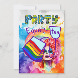 Pride month LGBT with rainbow Invitation