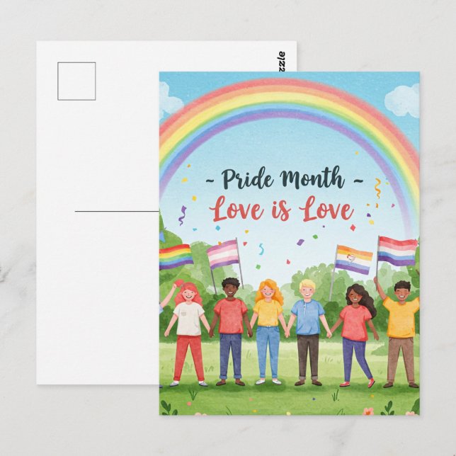 'Pride Month – Love is Love' Postcard (Front/Back)