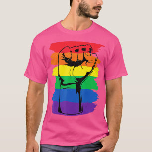 Pride Month Merch LGBT Rainbow Fist LGBTQ Gay Prid T-Shirt