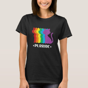 Pride Month Purride Cat Lgb Rainbow Flag T-Shirt