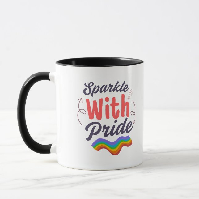 Pride Month Rainbow Coffee Mug LGBTQ+ Gift (Left)