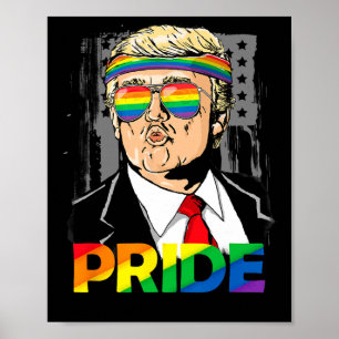 Pride Month Shirt Trump Lesbian Gay Biual Trans  Poster
