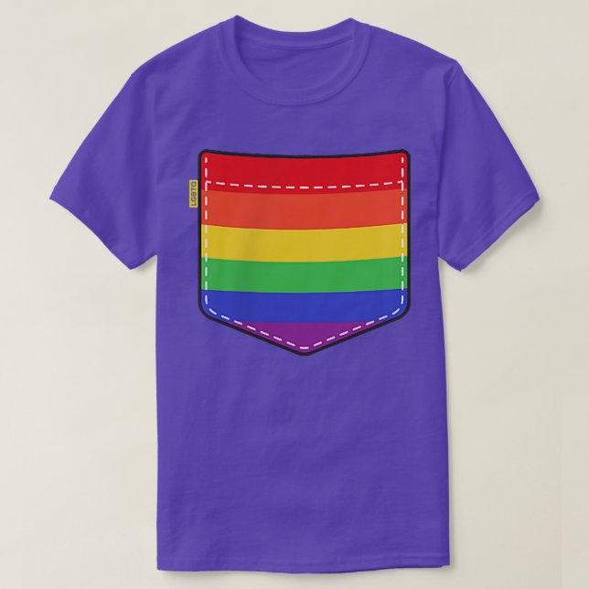 Pride Month Support LGBT Pocket Minimal  T-Shirt (Design Front)