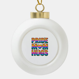 Pride Mum Hugs Vintage Rainbow Vector Design_1 Ceramic Ball Christmas Ornament