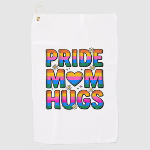 Pride Mum Hugs Vintage Rainbow Vector Design_1 Golf Towel