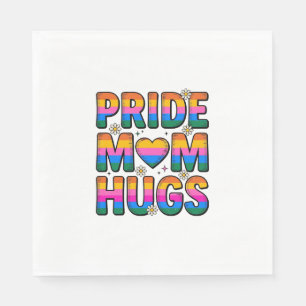 Pride Mum Hugs Vintage Rainbow Vector Design_1 Napkin