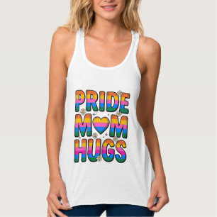 Pride Mum Hugs Vintage Rainbow Vector Design_1 Singlet
