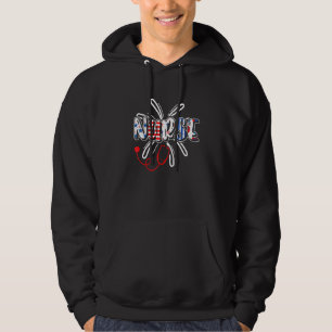 Pride Nurse USA Flag Stethoscope Patriotic Nurse 4 Hoodie
