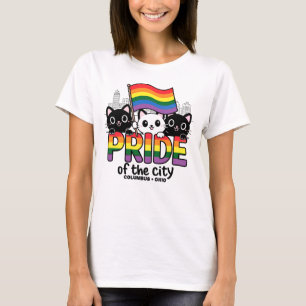 Pride of Columbus City Ohio USA Rainbow Flag T-Shirt