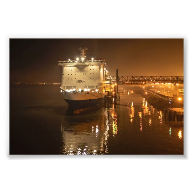 Pride of Hull Ferry at Night – Atmospheric Photo Print (Front)