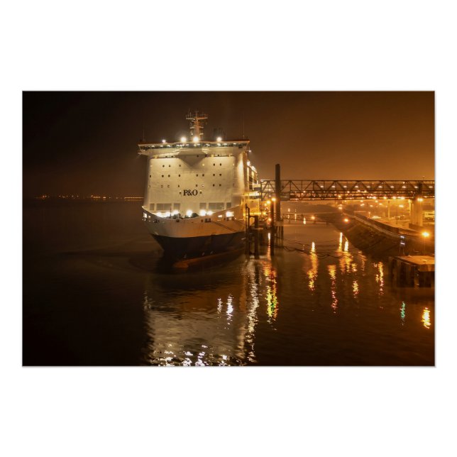 Pride of Hull Ferry at Night – Atmospheric Poster (Front)