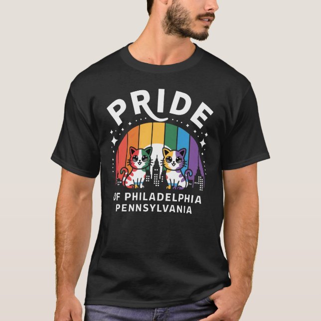 Pride of Philadelphia City Pennsylvania USA Rainbo T-Shirt (Front)