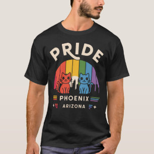 Pride of Phoenix City Arizona USA Rainbow Flag T-Shirt