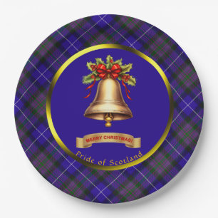 Pride of Scotland Tartan Personalised Christmas Paper Plate